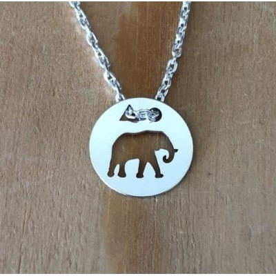 Collier femme argent, créateur CabaneTchanque, Pendentif Eléphant